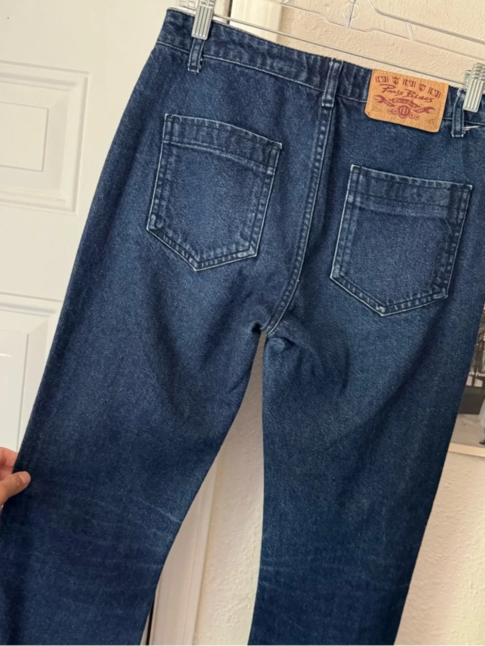PARIS BLUES vintage dark‎ blue denim bootcut flare cotton jeans